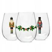 Szklanki - Szklanki Świąteczne do napojów Krosno 3 szt Zestaw Komplet PREZENT 500 ml - miniaturka - grafika 1