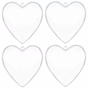 Bombki akrylowe 8cm serce plastikowe decoupage zestaw 4 szt. - Bombki Bombki akrylowe 8cm serce plastikowe decoupage zestaw 4 szt. - Bombki - miniaturka - grafika 1