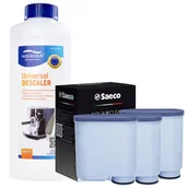 Akcesoria i części do ekspresów do kawy - Zestaw Philips Saeco - Filtr Philips Aquaclean CA6903 3szt, Uniwersalny Odkamieniacz 500ml - miniaturka - grafika 1
