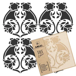 szablon malarski // płytki - kafelki // ART NOUVEAU - SECESJA #2 - 25x25cm - Szablony malarskie - miniaturka - grafika 2