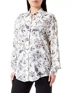 Koszule damskie - PINKO Damska koszula Corisha Crepe De Chine, Dz5_Butter/czarna, 42, Dz5_masło/czarny, 40 - miniaturka - grafika 1