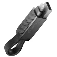 Kable USB - Kabel USB-A/USB-C - USB-C/Lightning ENERGEA Bazic GoCharge Alucable 60W 0.15m Czarny - miniaturka - grafika 1