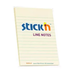 Stickn Notes samoprzylepny 152x101mm 100K żółty pastel - Etykiety samoprzylepne i bloki etykiet - miniaturka - grafika 1