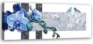 Obrazy i zdjęcia na płótnie - Obraz na płótnie, Niebieski storczyk 90x30 - miniaturka - grafika 1