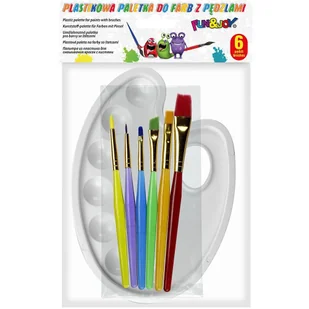Hasta Paletka Do Mieszania Farb 6 PĘdzli Fun Joy - Przybory szkolne - miniaturka - grafika 1