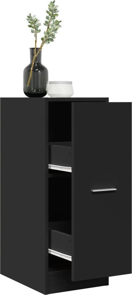 vidaXL Szafka apteczna, czarna, 30x41x77,5 cm, materiał drewnopochodny