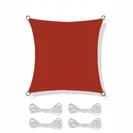 Parasole ogrodowe - Żagiel przeciwsłoneczny ogrodowy zacieniacz 4x4 m ciemny czerwony - miniaturka - grafika 1