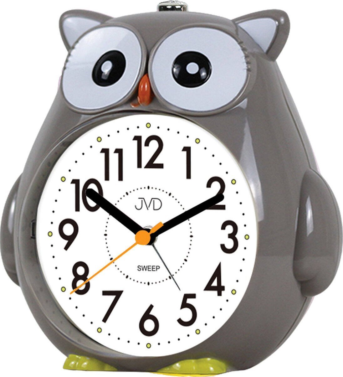 Budzik JVD SRP3001.2 sowa dziecięcy duży 15 cm cichy mechanizm melodie .