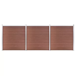 vidaxl Ogrodzenie do ogrodu, WPC, 526 x 186 cm, brązowe 3053208 - Ogrodzenia - miniaturka - grafika 1