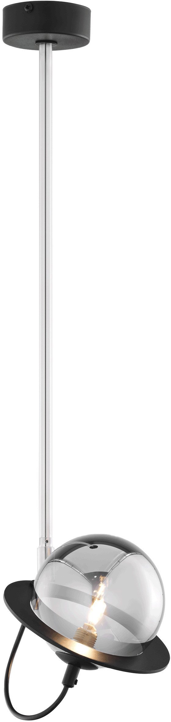 Lampa wisząca Orno OTRIS 1P, lampa wisząca, G9 LED, max. 12W, metal, czarny/nikiel, klosz szklany