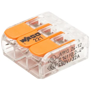 Złącze automatyczne szybkozłączka 3x0,2-4 mm 50 szt. WAGO - Kostki, złączki, wtyczki - miniaturka - grafika 1