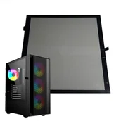 Akcesoria do komputerów stacjonarnych - Gembird Lewy panel boczny do obudowy Fornax 4000 czarny szkło hartowane - miniaturka - grafika 1