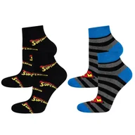 Skarpetki męskie - Zestaw 2x Stopki męskie kolorowe SOXO zakostki Superman DC COMICS bawełniane - miniaturka - grafika 1