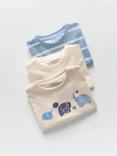 Bluzki dla niemowląt - Reserved - Bawełniany t-shirt 3 pack - beżowy - miniaturka - grafika 1