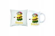 Gadżety dla niej i dla niego - ZESTAW PREZENT PODUSZKA + KUBEK MINIONKI + IMIĘ - miniaturka - grafika 1