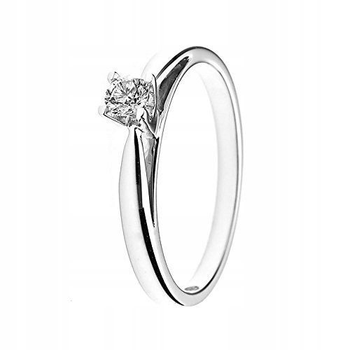 PIERŚCIONEK 19 mm DIAMENTY 0,15 ct ZŁOTO 9 ct 375