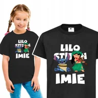 Koszulki męskie - Koszulka Dziecięca 134-140 Lilo Stitch Czarna IMIĘ - miniaturka - grafika 1