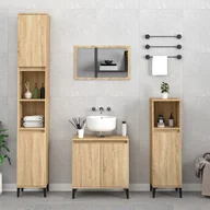 Meble łazienkowe - vidaXL 3-cz. zestaw mebli łazienkowych, kolor dąb sonoma - miniaturka - grafika 1