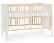 Łóżeczka i kojce - KinderKraft łóżko składane Baby wooden cot MIA guardrail + mattress white - miniaturka - grafika 1