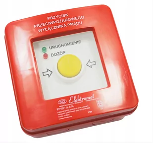 elektromet Przycisk ppoż. n/t 2 tory prądowe 12A R-Z samoczynny diody czerw/ziel 230V AC/230V AC PPWP-1s A/4 904400 904400 - Sprzęt przeciwpożarowy - miniaturka - grafika 1