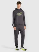 Spodnie sportowe męskie - 4F Spodnie dresowe joggery męskie 4F x Robert Lewandowski - szare XL - miniaturka - grafika 1