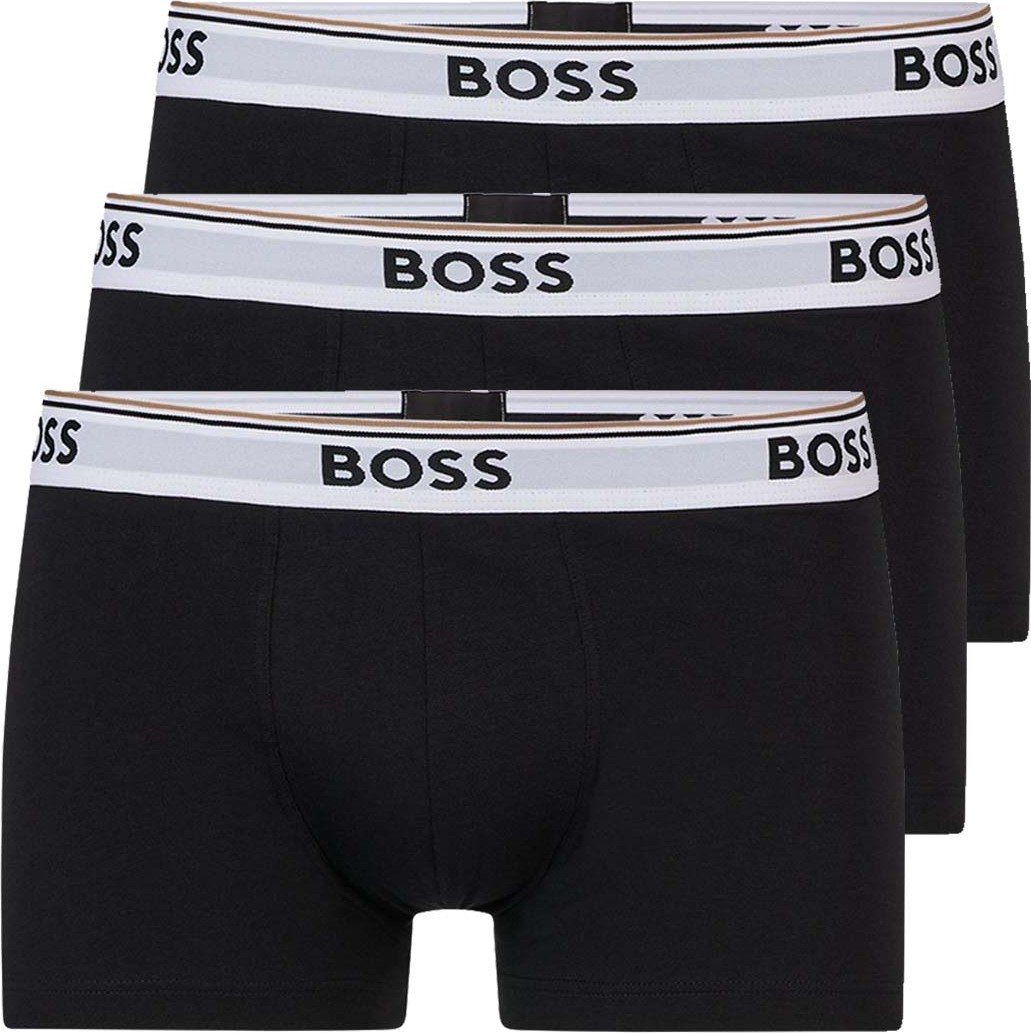 Męskie bokserki BOSS Spodnie kąpielowe bawełna stretch 3-pak XXL 3xczarny/biały pas