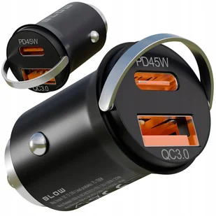 MOCNA ŁADOWARKA SAMOCHODOWA SZYBKIE ŁADOWANIE PD QC 45W USB - USB-C 3,1A - Ładowarki samochodowe - miniaturka - grafika 1