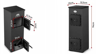 Kominek wolnostojący stalowy 5-7kW (kolor: czarny, średnica wylotu spalin: 130 mm) - spełnia anty-smogowy EkoProjekt 99680076 - Kominki wolnostojące - miniaturka - grafika 6