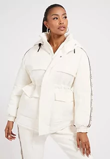 Kurtki damskie - Guess Damska kurtka puchowa 4G Fashion, biała, L, biały - grafika 1