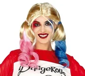 Dodatki do strojów karnawałowych - Guirca Peruka a'la Harley Quinn z kucykami GU4296 - miniaturka - grafika 1