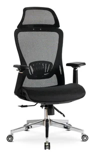 Fotel biurowy, krzesło biurowe Elior Czarny fotel obrotowy z regulacją podłokietników i zagłówka T6-L90 - Fotele i krzesła biurowe Fotel biurowy, krzesło biurowe Elior Czarny fotel obrotowy z regulacją podłokietników i zagłówka T6-L90 - Fotele i krzesła biurowe - miniaturka - grafika 1