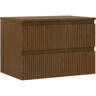 Mexen Rivel szafka łazienkowa podumywalkowa 70 cm z blatem, 2 szuflady, ryflowana , orzech - 91A20-07047-2-BFFC86 - Szafki łazienkowe - miniaturka - grafika 1