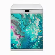 Dekoracje domu - Mata Bluedecor Magnes na zmywarkę Abstrakcja zielona 60x80 - miniaturka - grafika 1