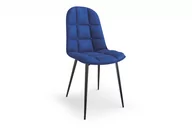 Krzesła - Krzesło tapicerowane na stalowych nogach granatowe DORFI - miniaturka - grafika 1
