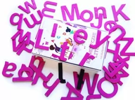Układanki dla dzieci - Magnesy na lodówkę magnes puzzle literki 80 el. - miniaturka - grafika 1