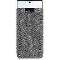 Etui i futerały do telefonów - Adore June Etui biznesowe, kompatybilne z Samsung Galaxy Note 10, etui na telefon komórkowy z charakterystycznego materiału w jodełkę - szare/czarne, etui ochronne, akcesoria z efektem czyszczenia - miniaturka - grafika 1