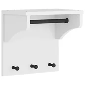 Wieszaki i stojaki - Mały wieszak ścienny na ubrania biały G2-W27 - miniaturka - grafika 1