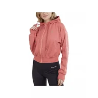 Swetry damskie - Draug Crop Hoodie bluza z kapturem - magenta - miniaturka - grafika 1