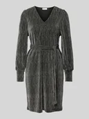 Sukienki - Sukienka o długości do kolan z dekoltem w serek model ‘ANITA AGNETHE’ - miniaturka - grafika 1