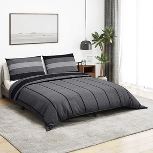 vidaXL Zestaw pościeli, ciemnoszary, 260x220 cm, bawełna - Pościel - miniaturka - grafika 1