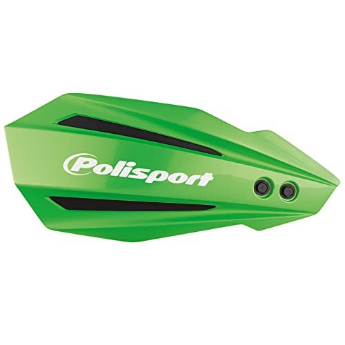 POLISPORT 8308500015 - Ochraniacze na dłonie BULLIT 1 MX-Style punkt mocowania z tworzywa sztucznego wraz z zestawem montażowym kompatybilne z motocyklami Suzuki, Kawasaki, Yamaha w kolorze zielonym
