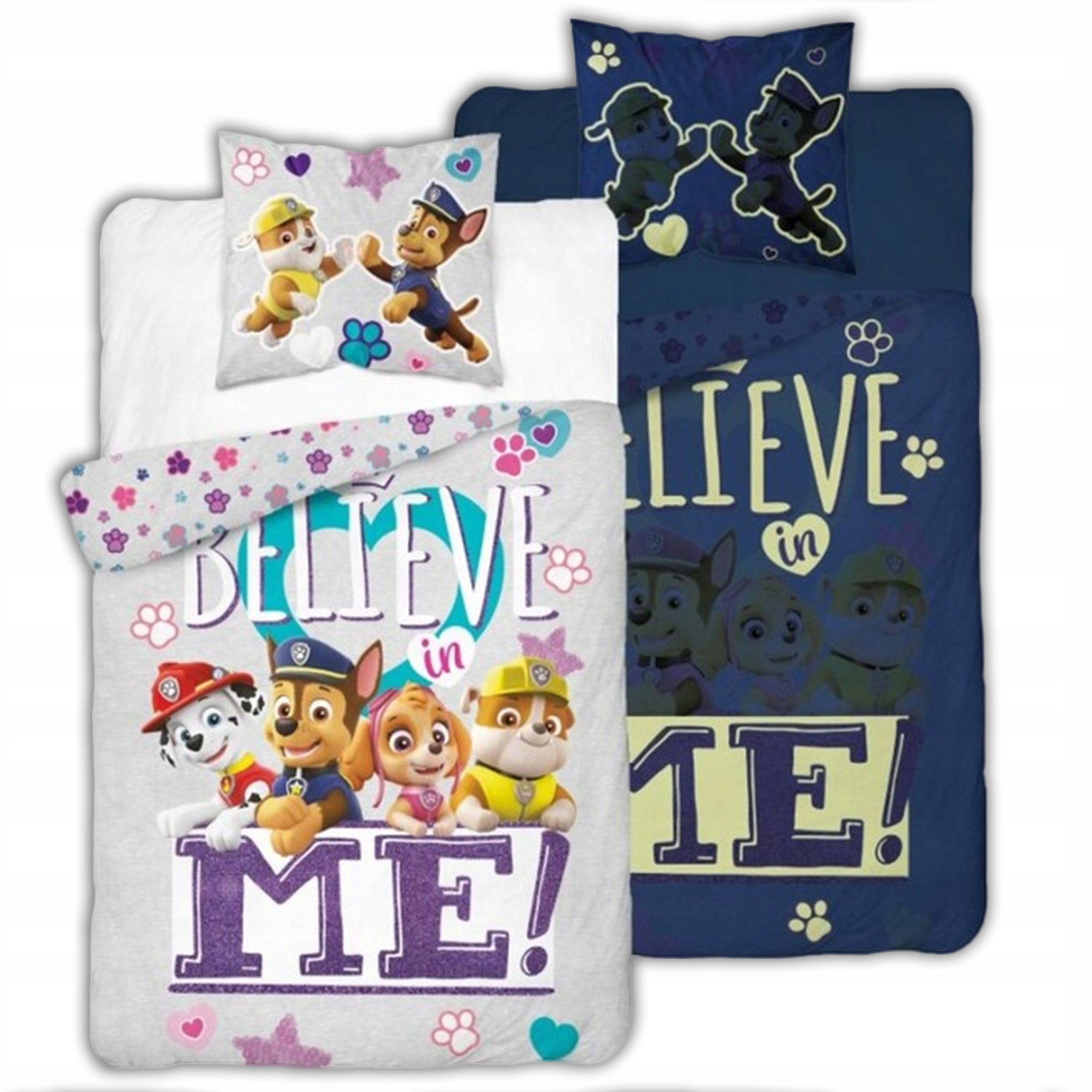 Dziecięcy Komplet pościeli Psi Patrol 140x200 cm Chase wielokolorowy 2 cz.
