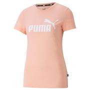 Koszulki sportowe damskie - Koszulka damska Puma ESS Logo Heather Tee brzoskwiniowa - miniaturka - grafika 1