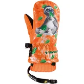 Odzież sportowa dziecięca - Rękawice Narciarskie Dziecięce Viking Erin 54 pomarańczowy z leniwcem - miniaturka - grafika 1