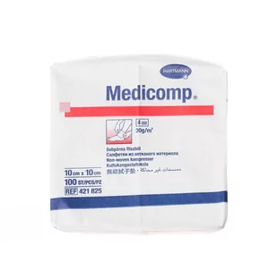 Hartmann Kompresy niejałowe medicomp 10cm x 10cm x 100szt - Apteczki i materiały opatrunkowe - miniaturka - grafika 1