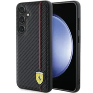 Etui i futerały do telefonów - Etui Ferrari Carbon Printed Line na Samsung Galaxy S24 - czarne - miniaturka - grafika 1