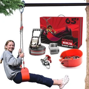Tyrolka ogrodowa FOFANA Ninja Warrior Zipline - Zabawki interaktywne dla dzieci - miniaturka - grafika 1