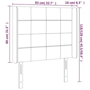 Lumarko Zagłówek do łóżka z LED, jasnoszary, 83x16x118/128 cm, tkanina - Inne meble do sypialni - miniaturka - grafika 7