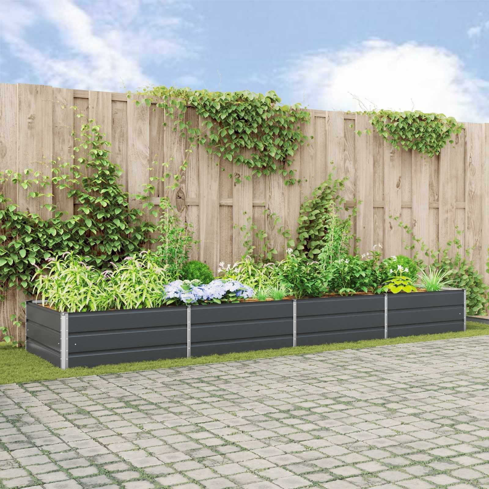 vidaXL Donica Antracyt 195 x 100 x 45 cm Stal galwanizowana