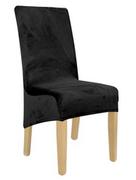Pokrowce na meble - Pokrowiec na krzesło xl czarny welur elastyczny [21dt] - miniaturka - grafika 1